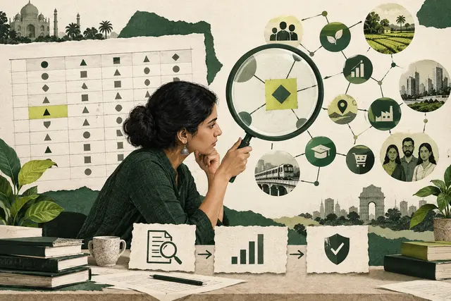 An analyst comparing a data table with a knowledge map and examining an inconsistent entry.